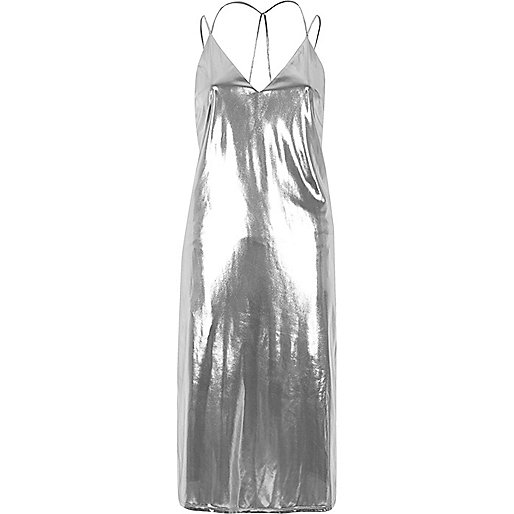 big bags river island,Riv3R Island Silver lamé slip dress Dresses Sale women