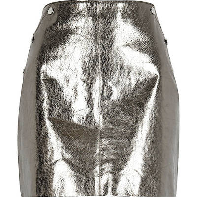 jacques-vertuk Silver metallic leather mini skirt 697735 women Skirts