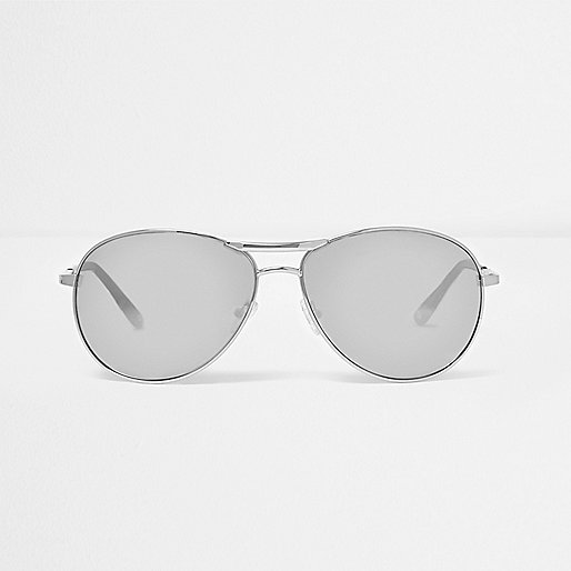 jacques-vertuk Silver mirror aviator sunglasses 298640 men Sunglasses Aviator Sunglasses