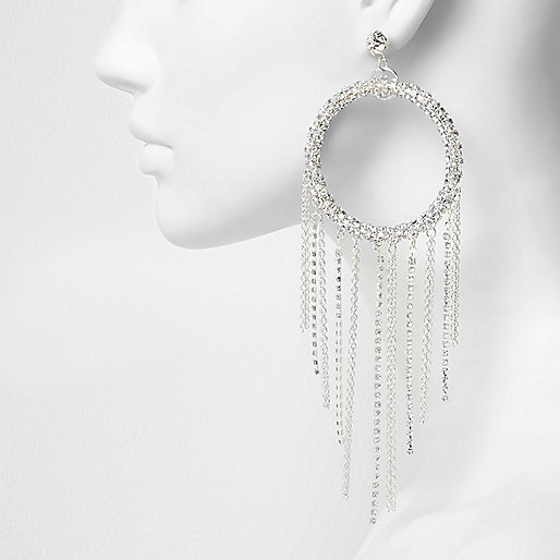 boots womens river island,jacques-vertuk Online Silver tone circle tassel drop earrings women 706119