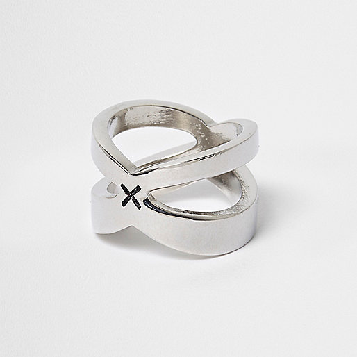 jacques-vertuk Silver tone cross ring 301667 men Jewellery Rings