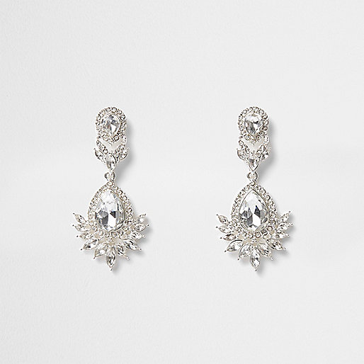 jacques-vertuk Silver tone crystal drop earrings 704852 women Jewellery Earrings