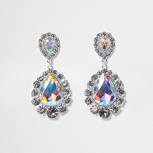 jacques-vertuk Silver tone iridescent jewel dangle earrings 708437 women Jewellery Earrings