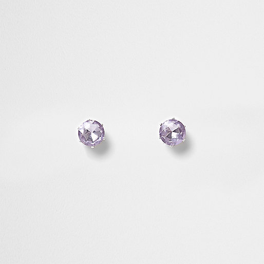 river island wide shoes,jacques-vertuk Outlet Silver tone lilac gem stud earrings women 704854