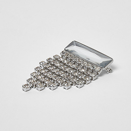 river island trouser sale,jacques-vertuk UK Silver tone rhinestone cascade brooch women 705235