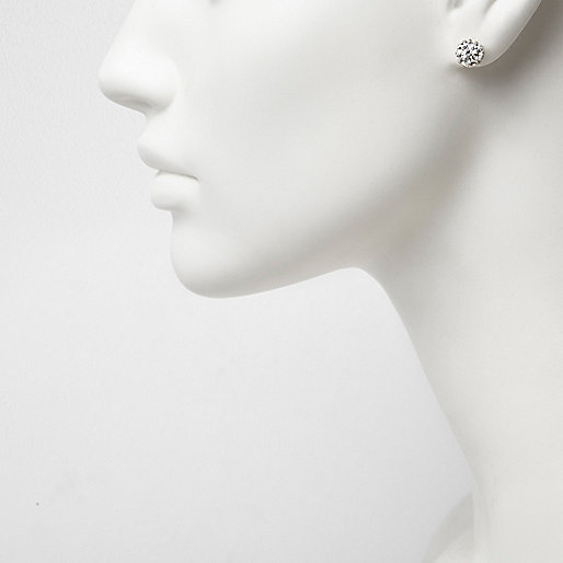 white backpack river island,jacques-vertuk UK Silver tone rhinestone encrusted stud earrings women 707940