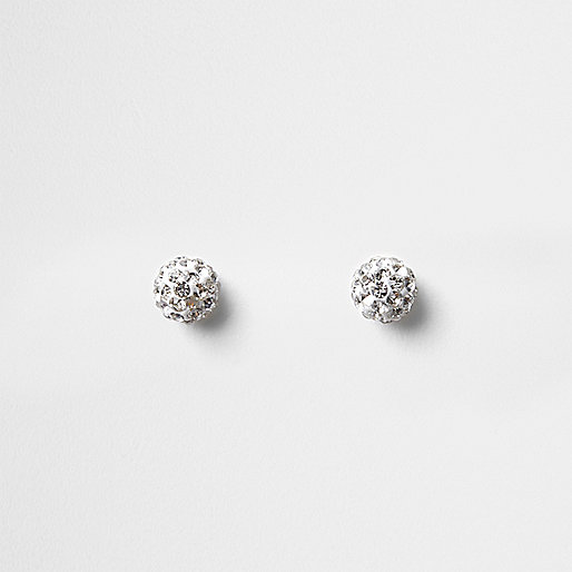 jacques-vertuk Silver tone rhinestone encrusted stud earrings 707940 women Jewellery Earrings