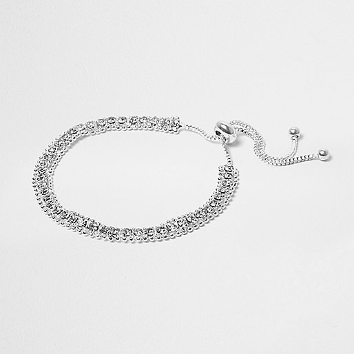 jacques-vertuk Silver tone rhinestone lariat bracelet 709646 women Jewellery Bracelets