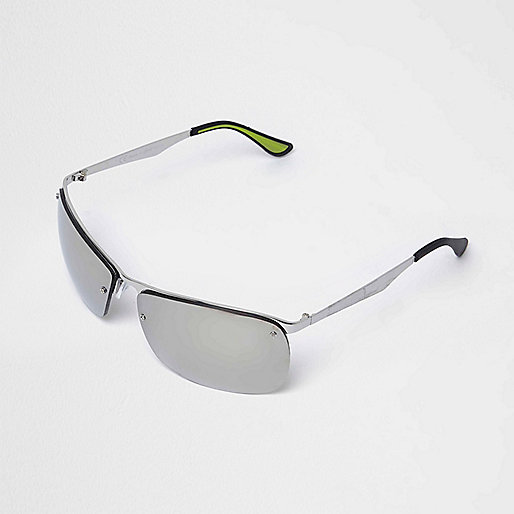 river island cape,jacques-vertuk Uk Site Silver tone sporty sunglasses Visor Sunglasses Sunglasses men