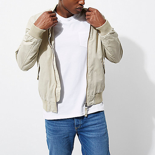 river island fur coats sale,Tiver Usland Stone beige bomber jacket Coats / Jackets Sale men