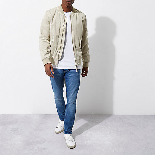 river island fur coats sale,Tiver Usland Stone beige bomber jacket Coats / Jackets Sale men