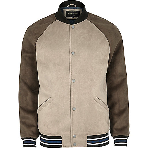 jacques-vertuk Stone block faux suede varsity jacket 297844 men Coats / Jackets