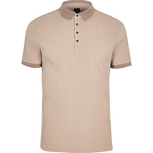 river island boxing day sale,jacques-vertuk South Africa Stone chunky ribbed muscle fit polo shirt men 301932