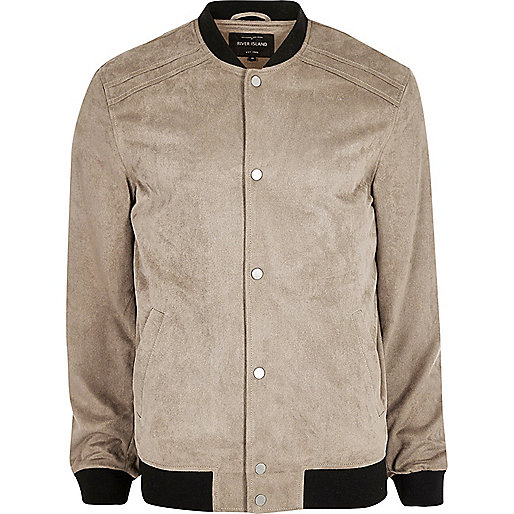 jacques-vertuk Stone faux suede bomber jacket 299691 men Coats / Jackets