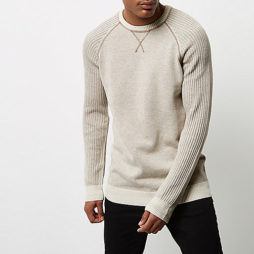 river island sale plus size,jacques-vertuk Online Stone knit raglan sleeve sweater men 299616