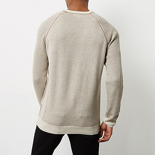 river island sale plus size,jacques-vertuk Online Stone knit raglan sleeve sweater men 299616