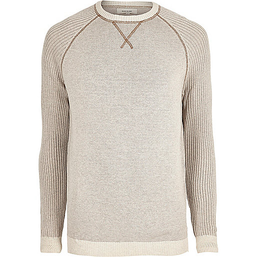 river island sale plus size,jacques-vertuk Online Stone knit raglan sleeve sweater men 299616