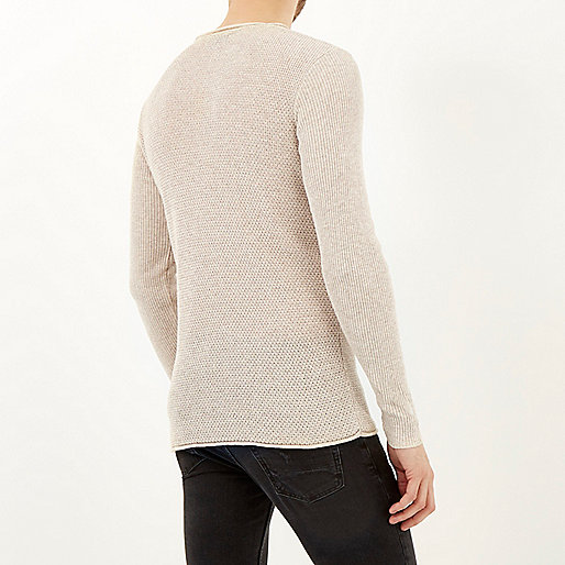 tops sale river island,jacques-vertuk Irish Website Stone lightweight textured sweater Sweaters / Cardigans Sale men