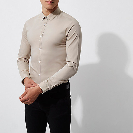 river island monogram trainers,Shopping At jacques-vertuk Stone long sleeve skinny fit smart shirt Shirts Sale men