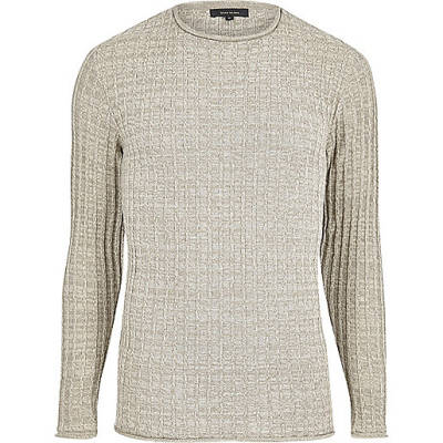 jacques-vertuk Stone ribbed crew neck sweater 300726 men Jumpers / Cardigans