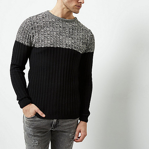 river island men s suits,jacques-vertuk Outlet Stone ribbed knit color block sweater men 300232