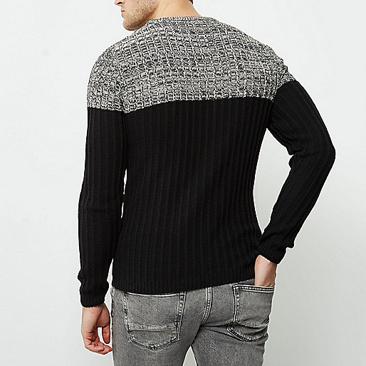 river island men s suits,jacques-vertuk Outlet Stone ribbed knit color block sweater men 300232