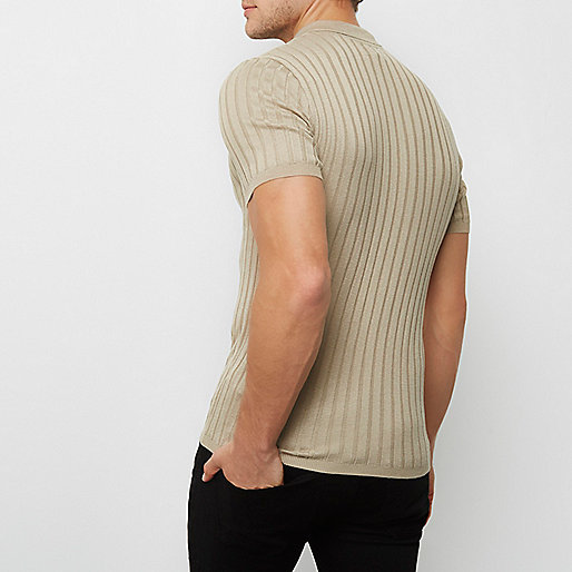 river island gold espadrilles,jacques-vertuk Outlet Store Uk Stone ribbed muscle fit polo shirt Sweaters / Cardigans Sale men