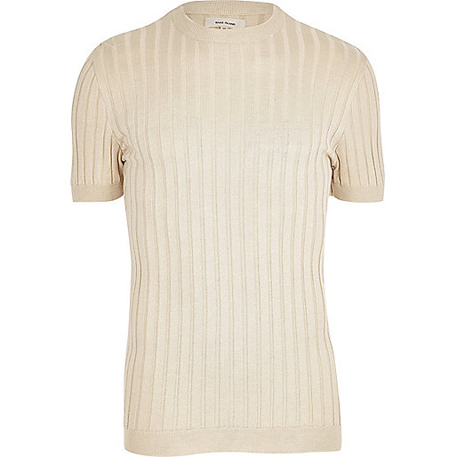 jacques-vertuk Stone ribbed muscle fit sweater 297243 men T-Shirts / Vests