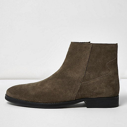 river island xs jeans,jacques-vertuk Online Stone suede zip boots men 298024