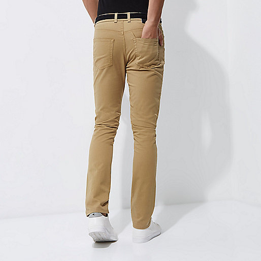 river island hand luggage,Clothes At jacques-vertuk Tan belted slim fit chino pants Pants Sale men