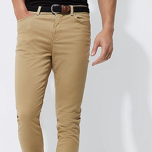 river island hand luggage,Clothes At jacques-vertuk Tan belted slim fit chino pants Pants Sale men