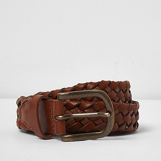 jacques-vertuk Tan braided leather belt 303048 men Accessories Belts