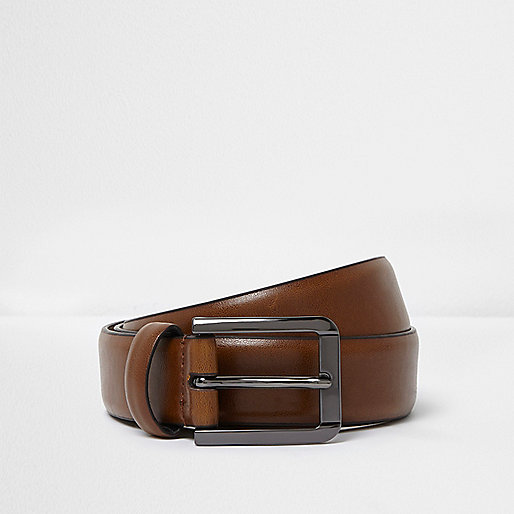 jacques-vertuk Tan brown smart belt 302351 men Accessories Belts