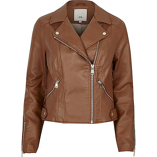 river island black holdall,jacques-vertuk UK Tan faux leather biker jacket women 705640