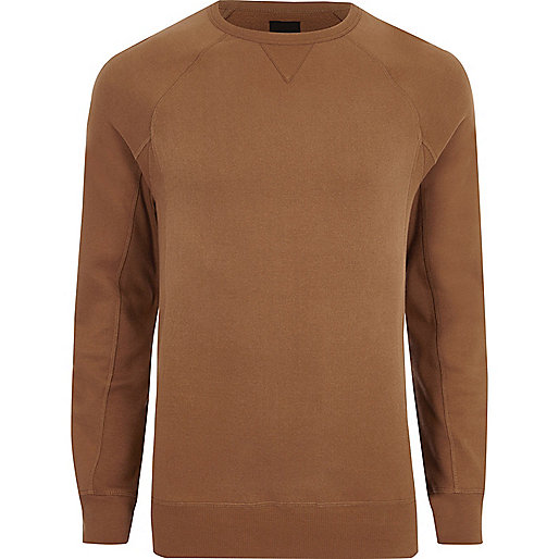 black knitted dress river island,jacques-vertuk Mens Outfits Tan muscle fit long sleeve sweatshirt Sweatshirts Hoodies / Sweatshirts men