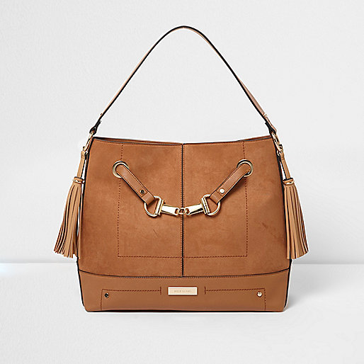 jacques-vertuk Tan snaffle front underarm slouch bag 709145 women Bags / Purses Shoulder Bags