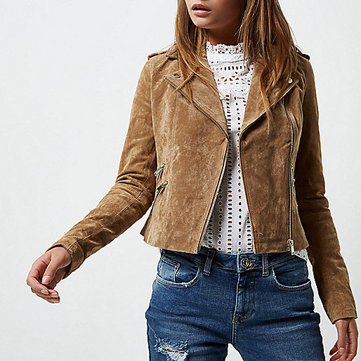 river island sale when,Womens Sale jacques-vertuk Tan suede biker jacket Coats / Jackets Sale women