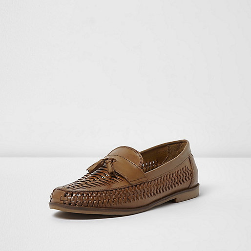 river island mens tassel loafers,jacques-vertuk Shop Tan woven leather tassel loafers men 303837