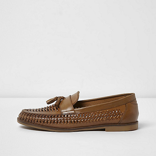 river island mens tassel loafers,jacques-vertuk Shop Tan woven leather tassel loafers men 303837