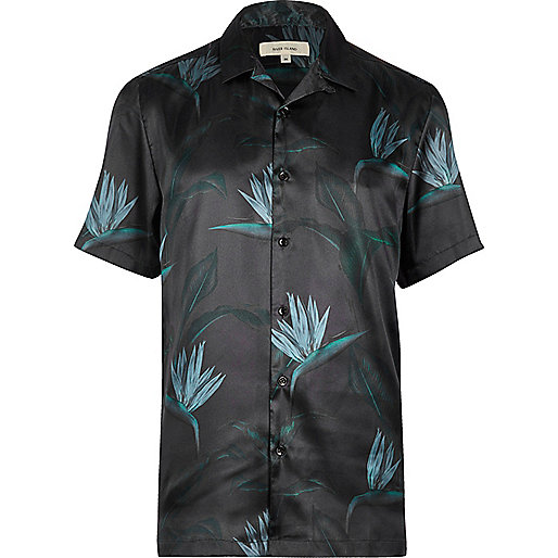 jacques-vertuk Teal green paradise print shirt 297058 men Shirts