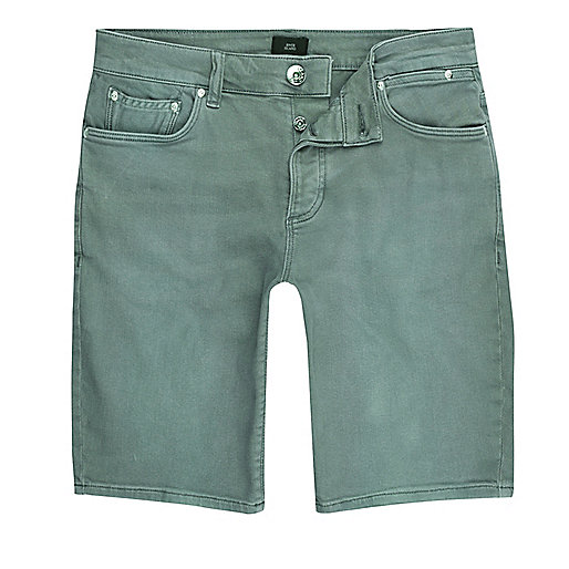 jacques-vertuk Teal green skinny fit denim jeans 301960 men Shorts