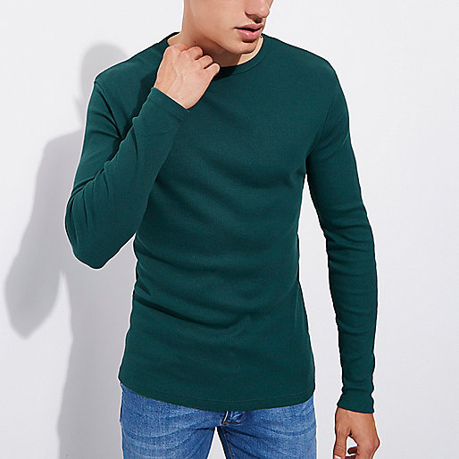 river island sequin heels,jacques-vertuk Shop Teal green slim fit long sleeve rib T-shirt men 302813