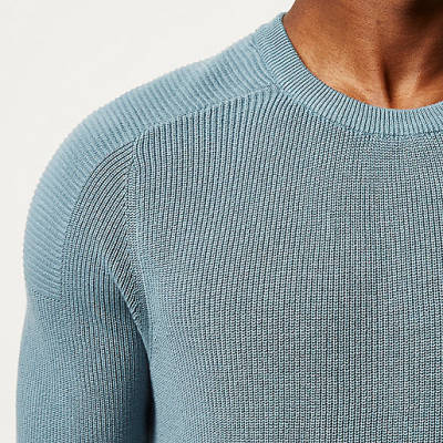 river island sign in,jacques-vertuk Shop Teal ribbed crew neck long sleeve sweater men 290954