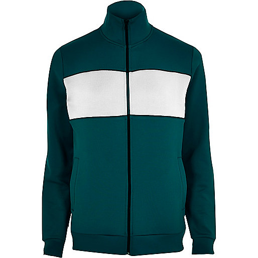 jacques-vertuk Turquoise panel track jacket 297676 men Hoodies / Sweatshirts