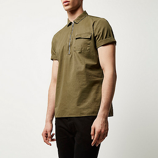 lime green clutch bag river island,jacques-vertuk Belgium Washed green zip neck short sleeve top Shirts Sale men