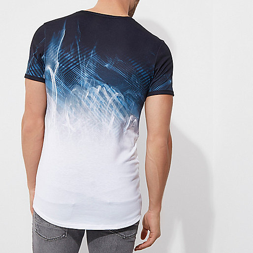 skinny jeans river island mens,jacques-vertuk UK Sale White abstract fade print muscle fit T-shirt men 303988