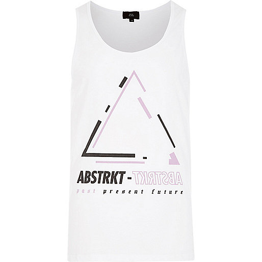 jacques-vertuk White 'Abtstrkt' print tank 302876 men T-Shirts / Vests