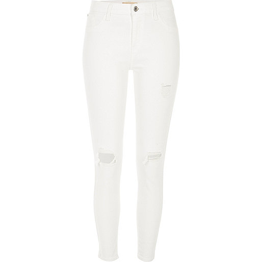 jacques-vertuk White Amelie super skinny ripped jeans 696561 women Jeans