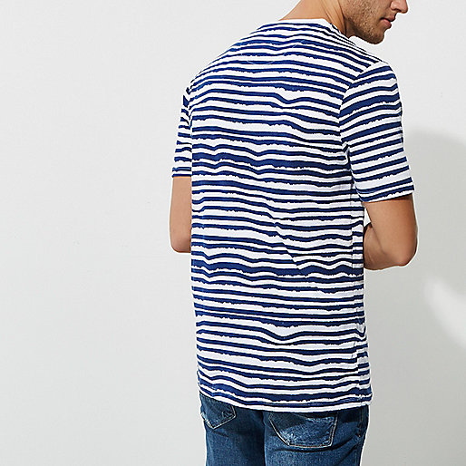 river island dressing gown,Shop jacques-vertuk White and blue stripe photo print T-shirt T-Shirts / Tanks Sale men