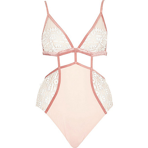 river island love heart dress,Where Else Sells jacques-vertuk Clothes White and pink crochet mesh lingerie bodysuit RI Limited Edition Sale women